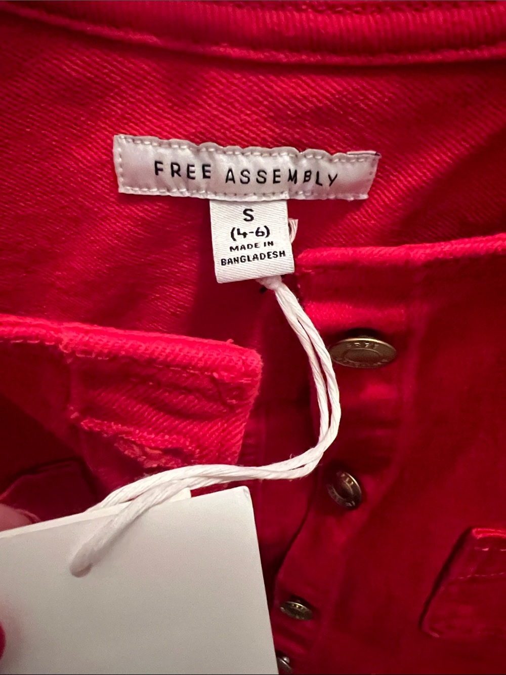 Free Assembly Women's Collarless Denim Jacket, Sizes S - Picture 3 of 5